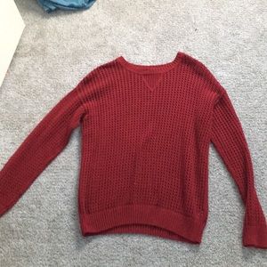 Dark red, see-through sweater